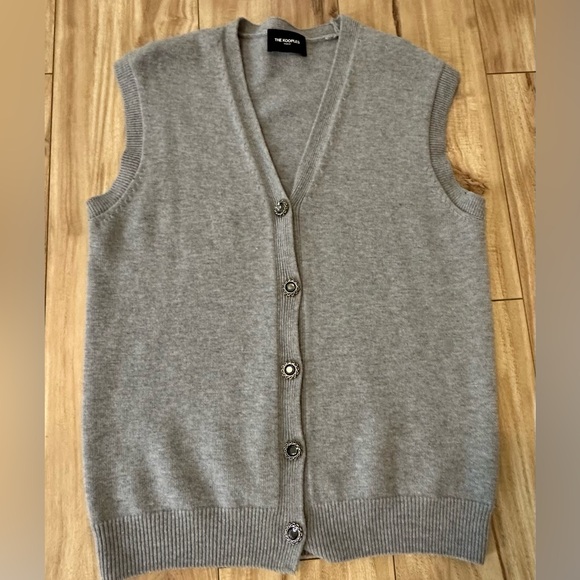 The Kooples Merino Wool Jewel-Button Sweater Vest - Picture 8 of 10